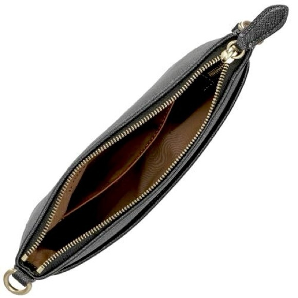 COACH Crossbody Kitt Messenger Purse / Shoulder Bag Black w Gold Logo like new - Picture 3 of 4